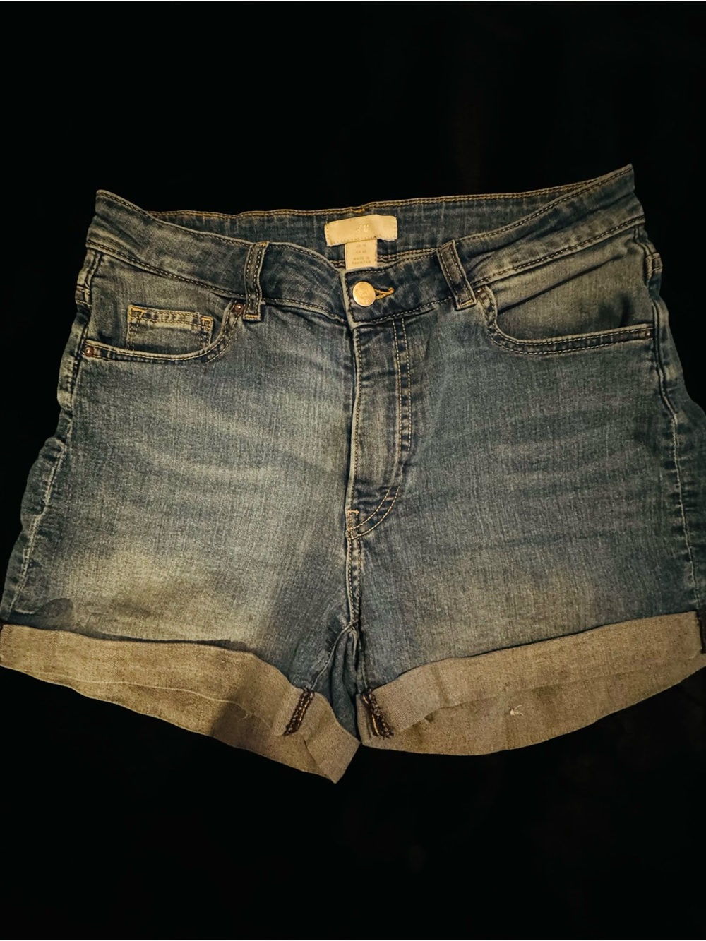 H&M Light Blue Cuffed Denim Shorts